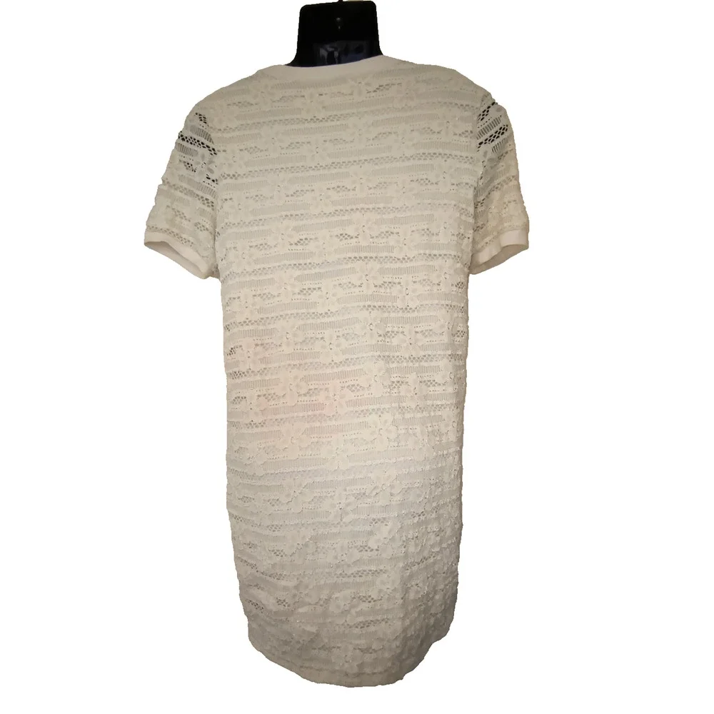 Miami Women’s White Lace Short Sleeve Fit‑and‑Flare Dress Size L W004